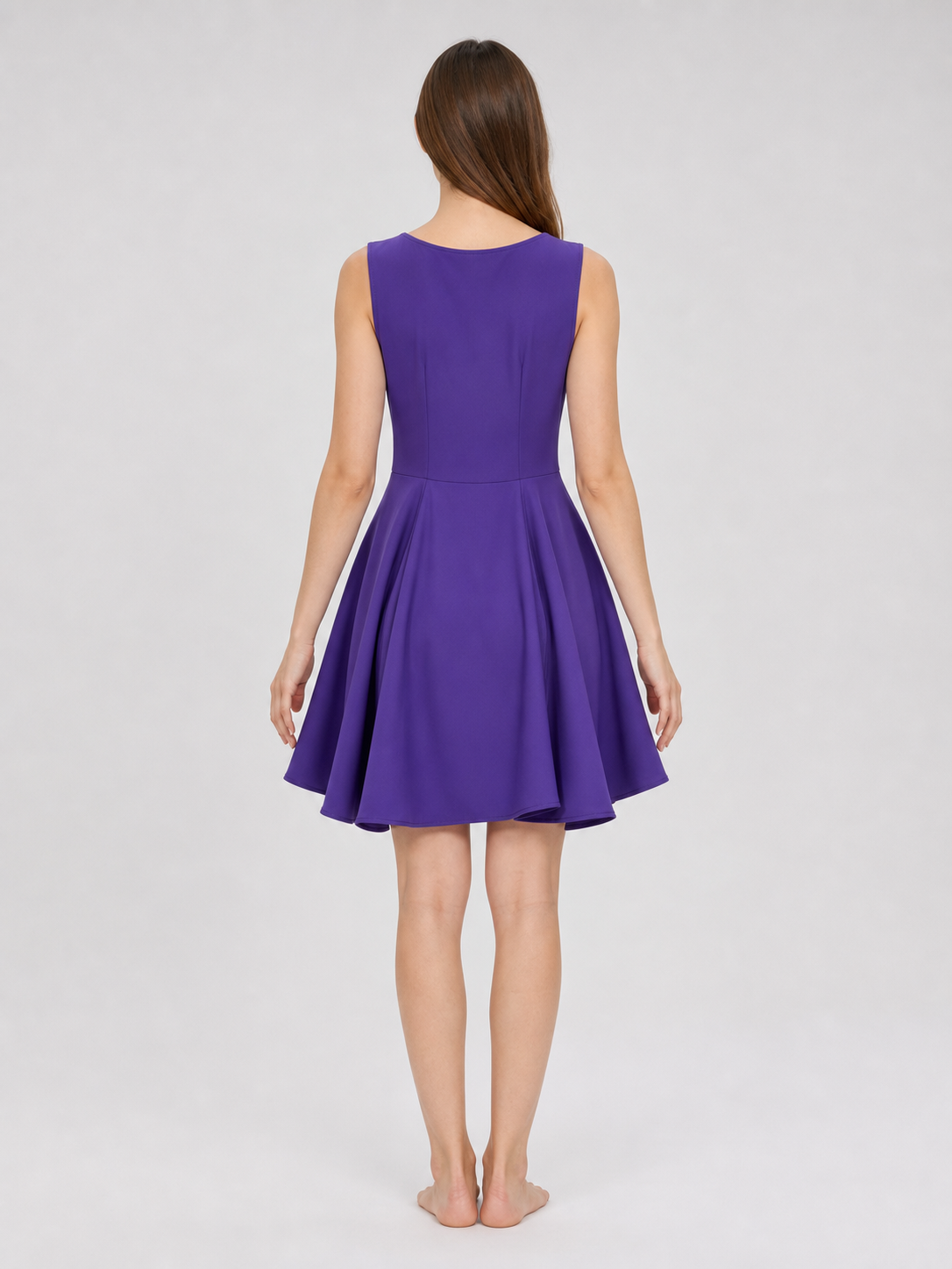Purple Medieval-Style Lace-Up Dress
