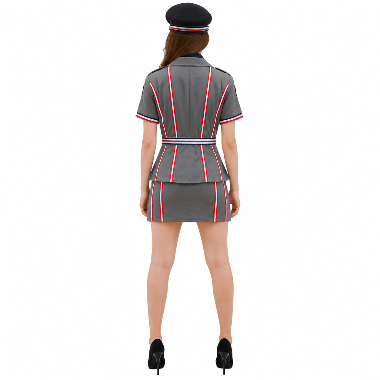 Pilot Uniform with Skirt and Gold Stars back view