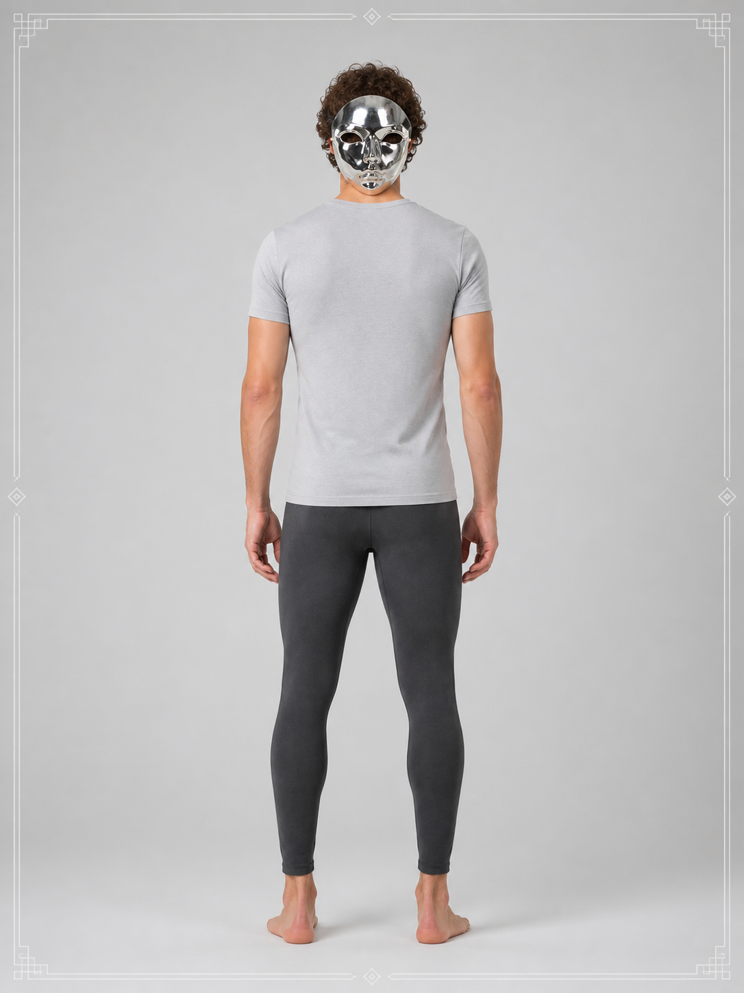 Silver Carnival Mask for Halloween Cosplay back view