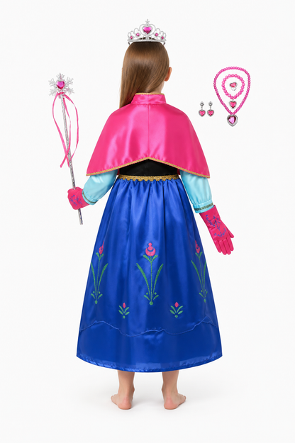 Princess Anna Costume with Cape back view