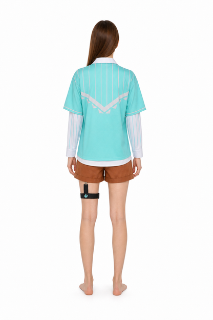 Venti Cosplay Costume, Layered Set back view