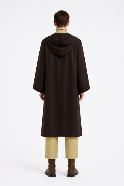 Obi-Wan Cosplay Costume with Cloak and Belt back view