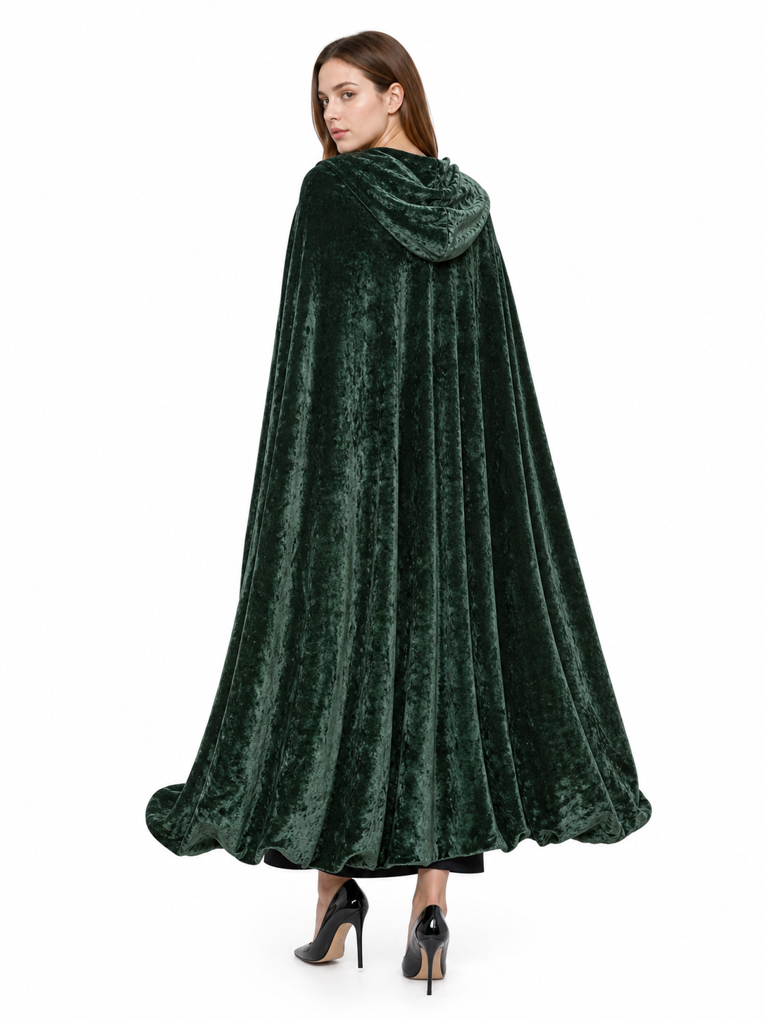 Hooded Dark Green Costume Cloak