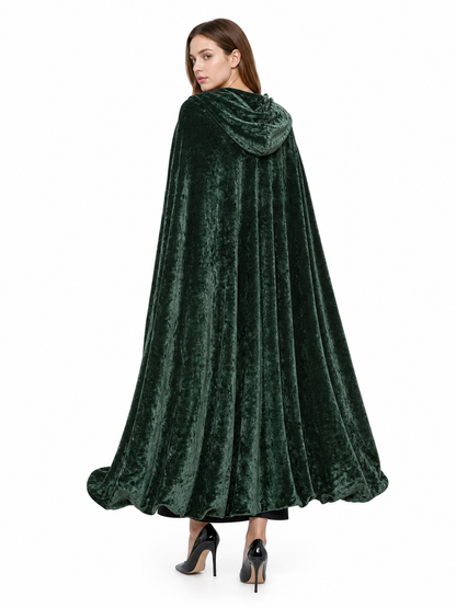 Hooded Dark Green Costume Cloak