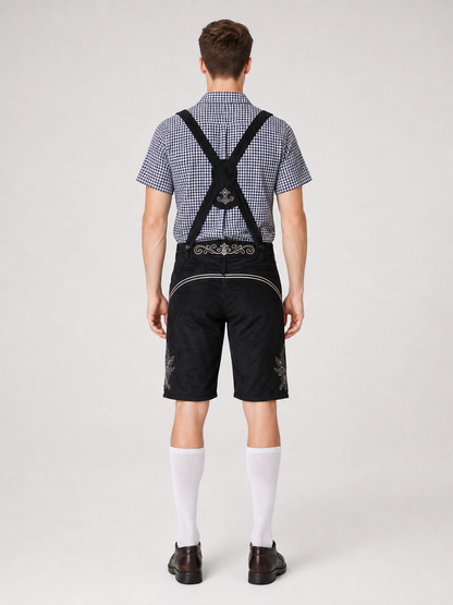 Historical Costume with Suspenders and a Checkered Bib
