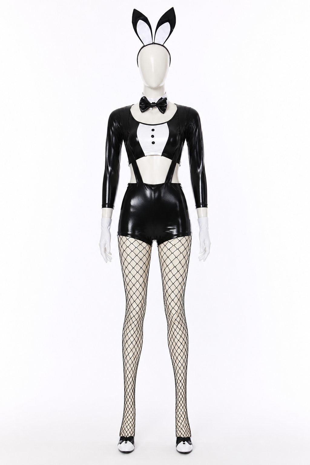 Rabbit Costume for Cosplay, Black and White with Ears
