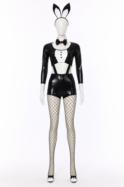 Rabbit Costume for Cosplay, Black and White with Ears