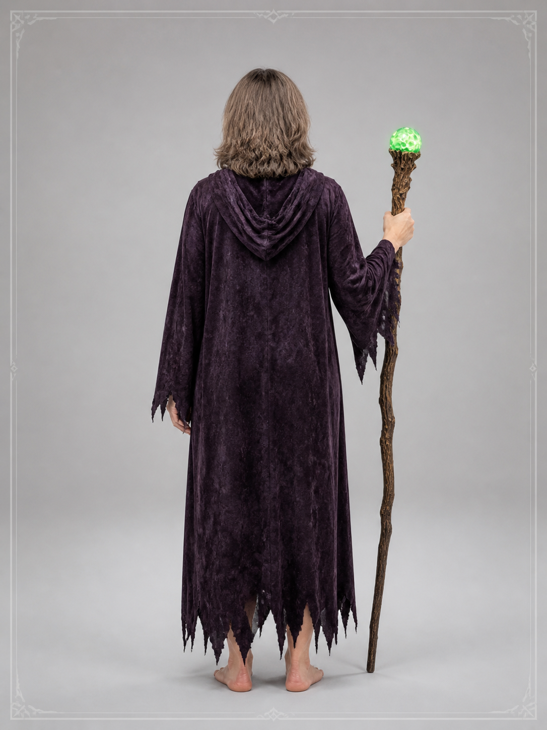 Halloween Witch Carnival Mask with Gray Hair