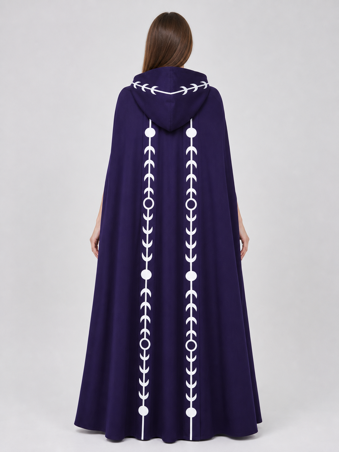 Purple Hooded Cape in Medieval Style