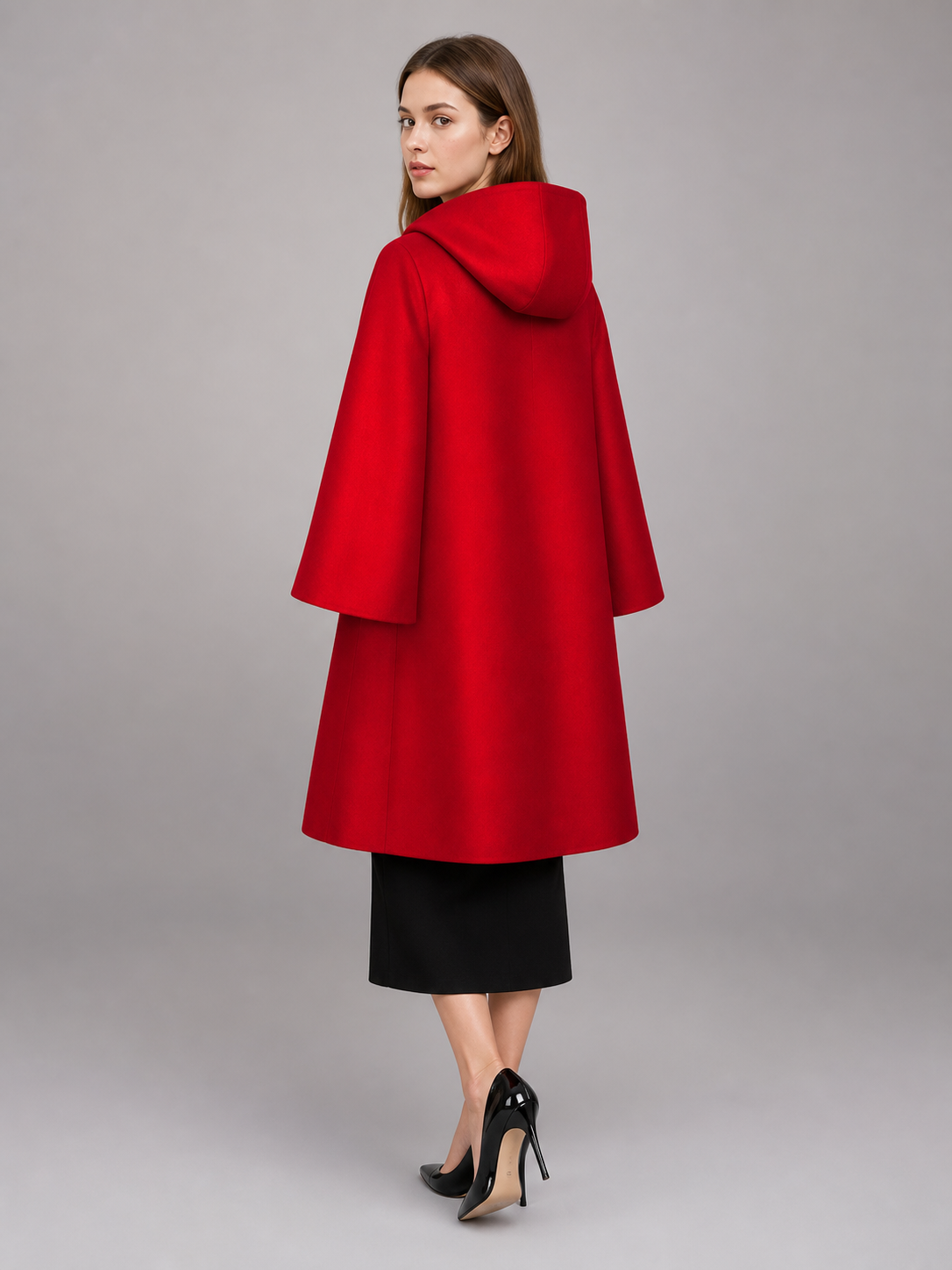 Long Red Hooded Carnival Cape