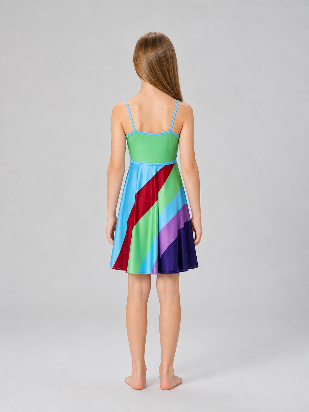 Cosplay Dress with Color Inserts and Cutout