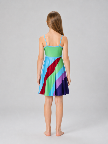 Cosplay Dress with Color Inserts and Cutout