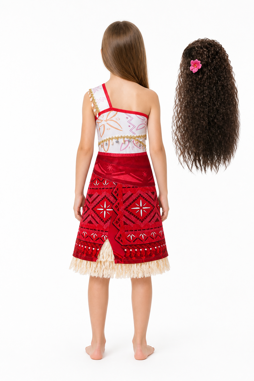 Moana Sleeveless One-Shoulder Dress Costume back view