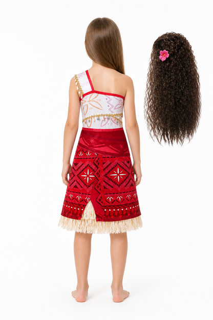 Moana Sleeveless One-Shoulder Dress Costume back view