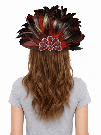Red Feather Carnival Headpiece