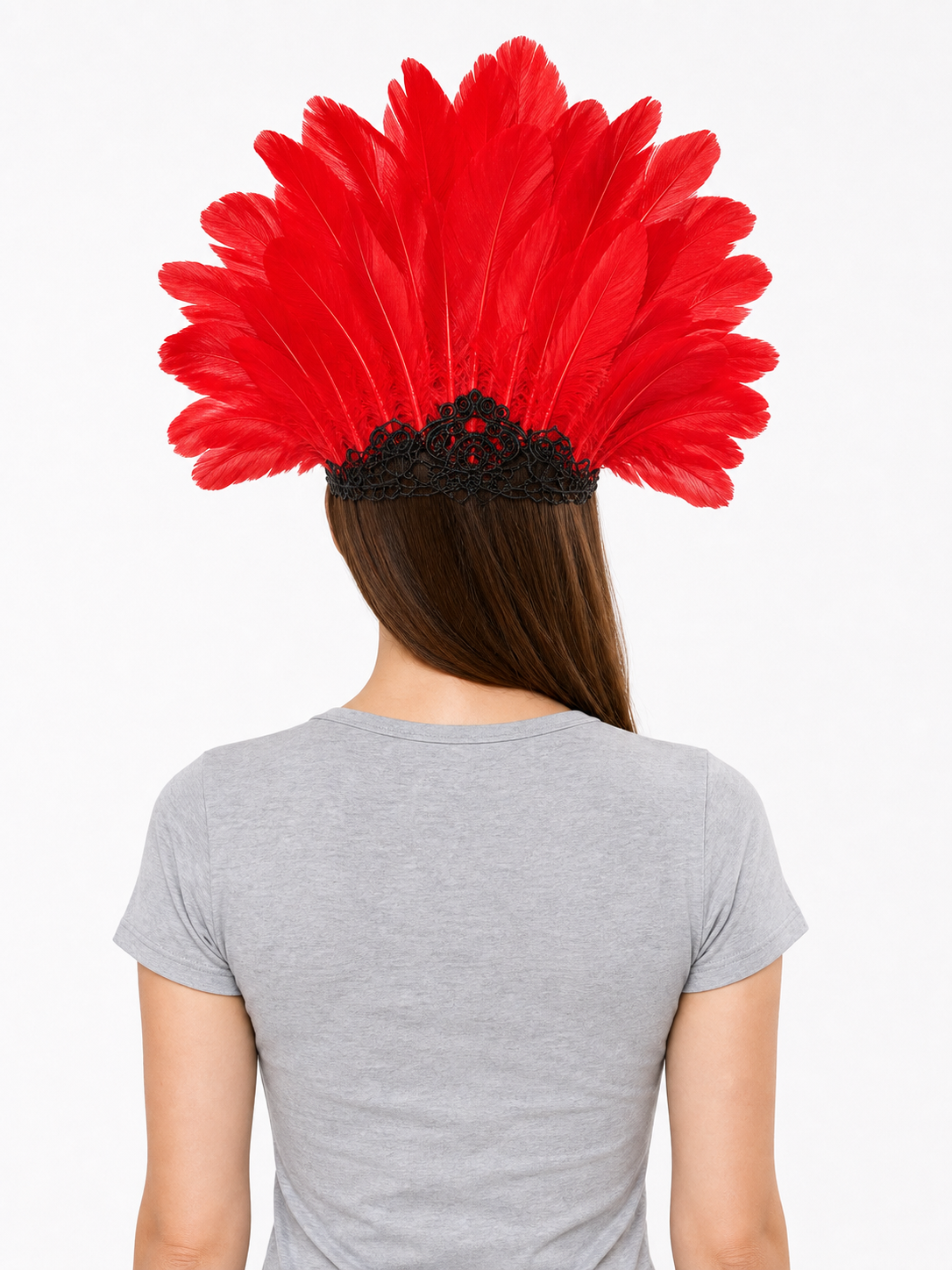 Carnival Headpiece with Red Feathers
