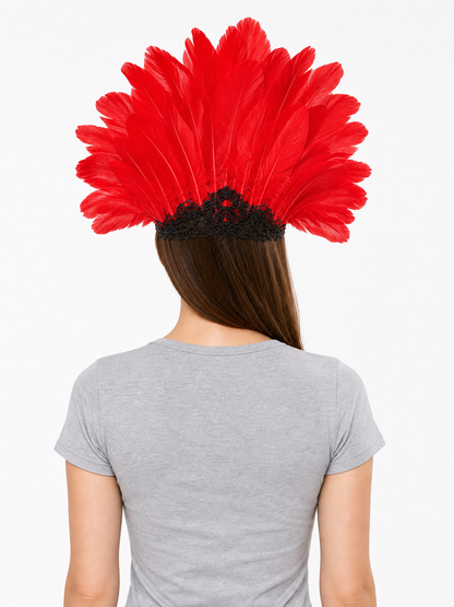 Carnival Headpiece with Red Feathers
