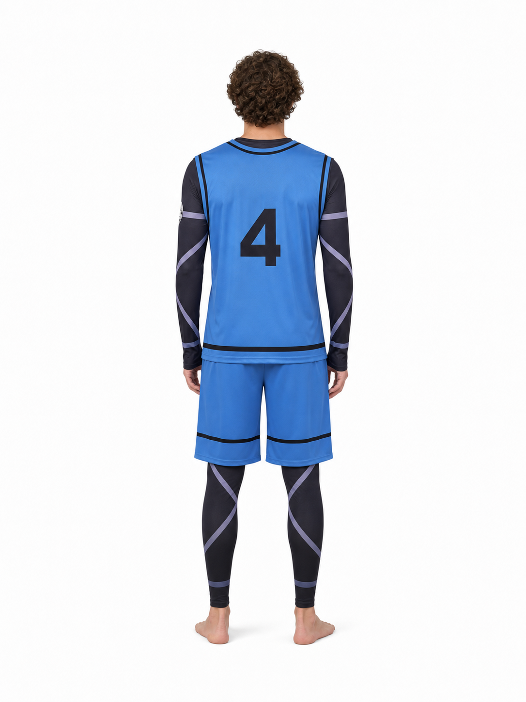 Anime Cosplay Costume Set with Number 4 back view