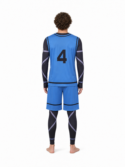 Anime Cosplay Costume Set with Number 4 back view