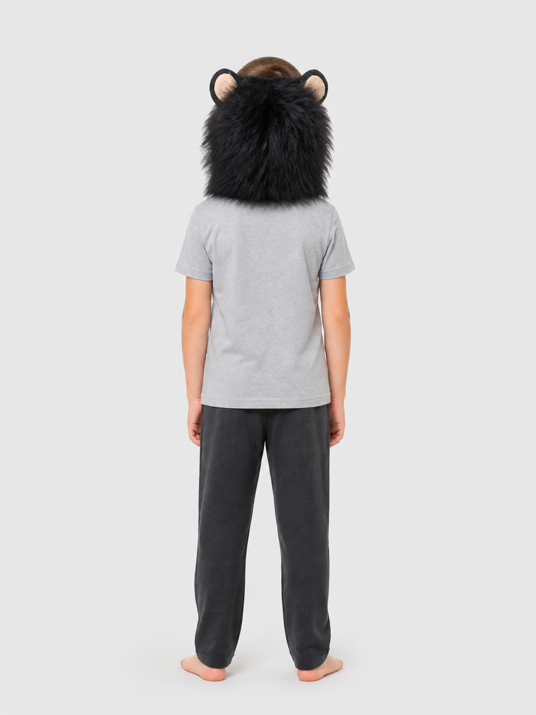 Black Lion Mane Carnival Hat for Pets back view