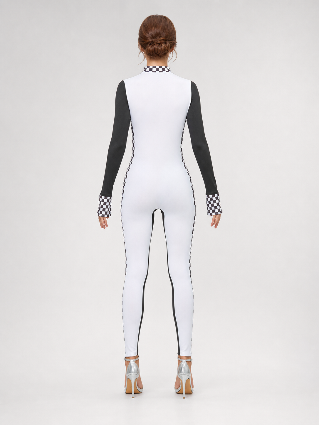 Racing Jumpsuit with Collar and Zipper back view