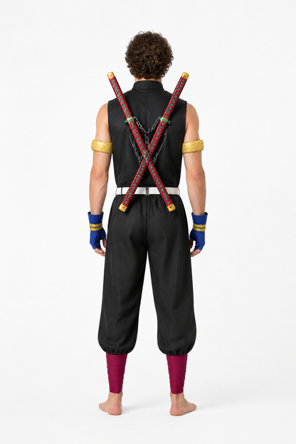 Tengen Uzui Cosplay Costume with Dual Swords for Halloween