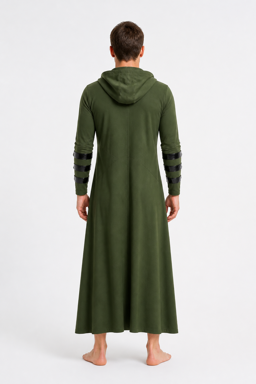 Gothic Hooded Coat with Buttons back view