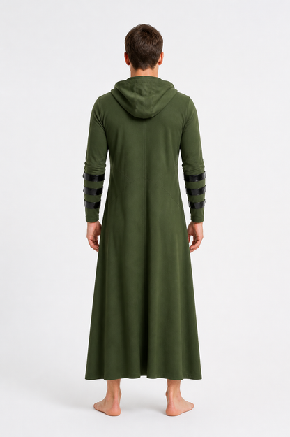 Gothic Hooded Coat with Buttons back view