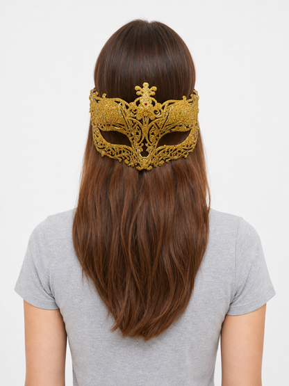 Masquerade Eye Mask with Gold Glitter