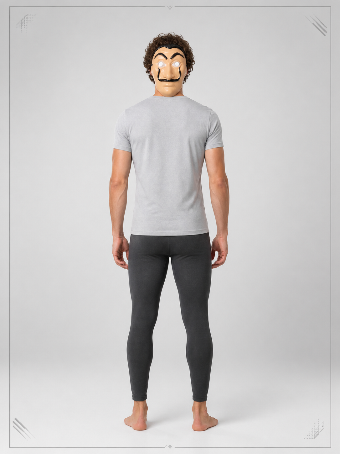 Carnival Cosplay Mask with Black Mustache back view