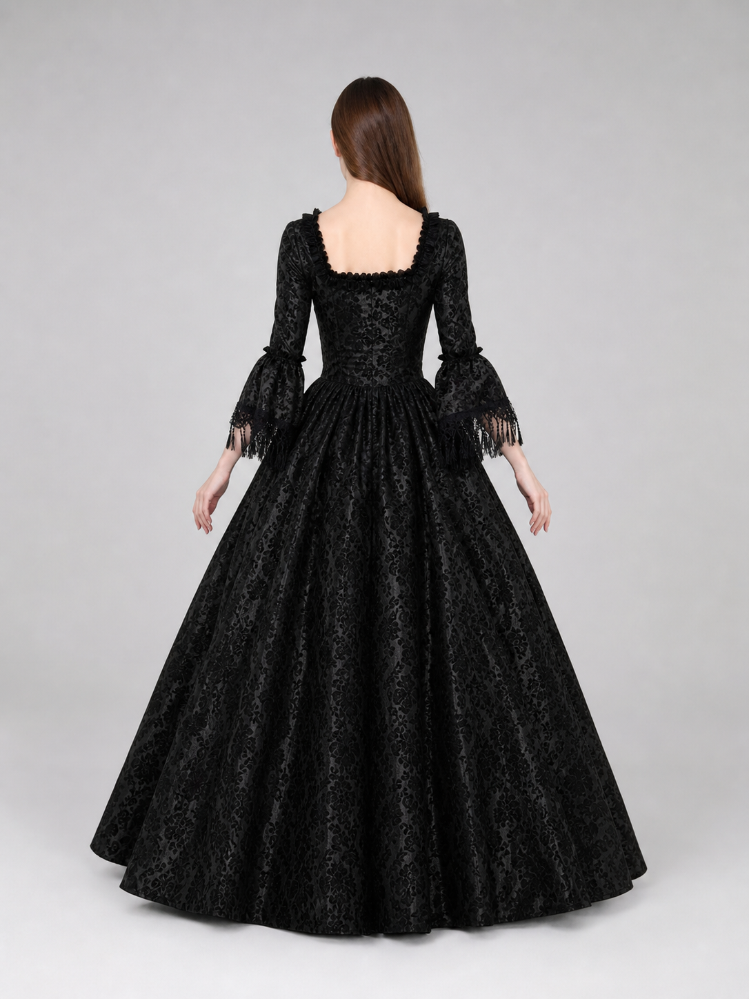 Gothic Victorian-style lace dress back view 2