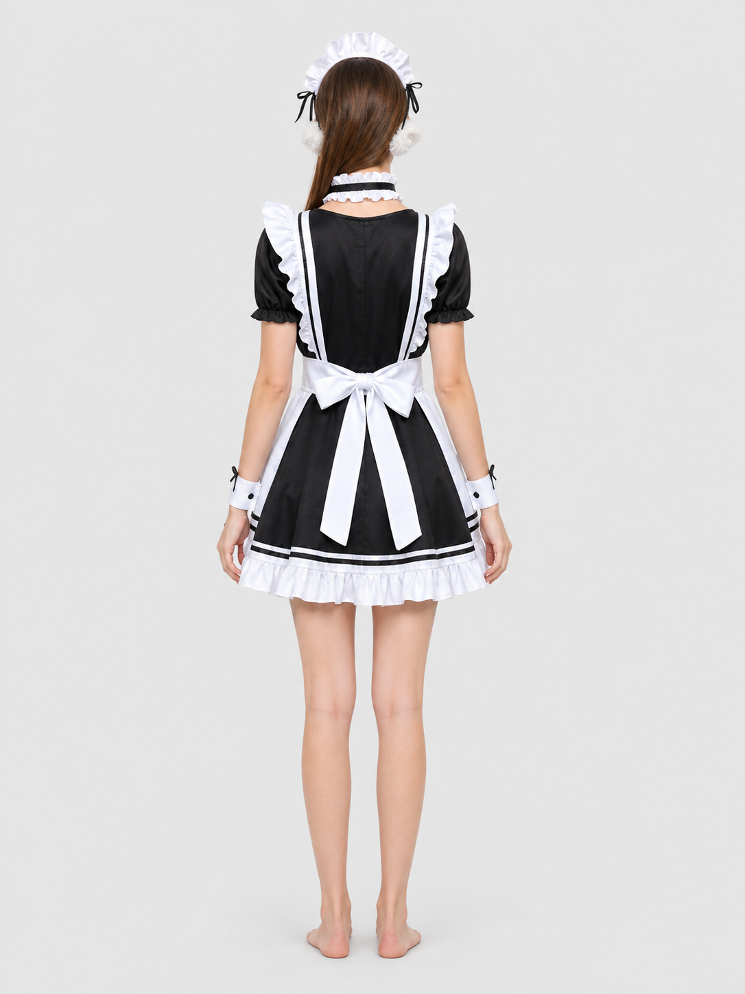Maid-Style Dress with Apron and Headpiece