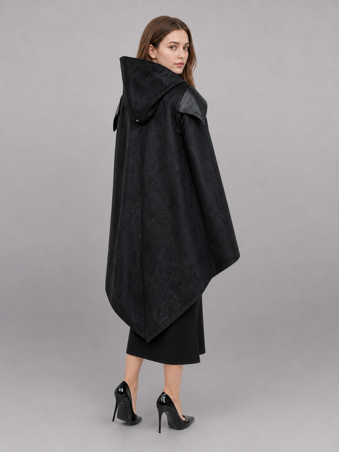 Black Gothic Hooded Costume Cloak
