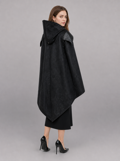 Black Gothic Hooded Costume Cloak