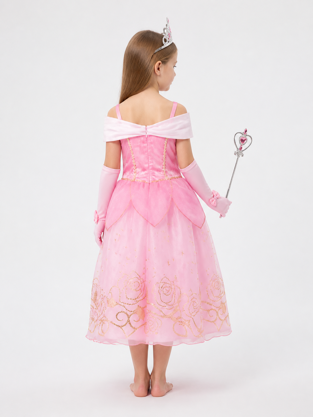 Halloween Princess Costume with Rose back view