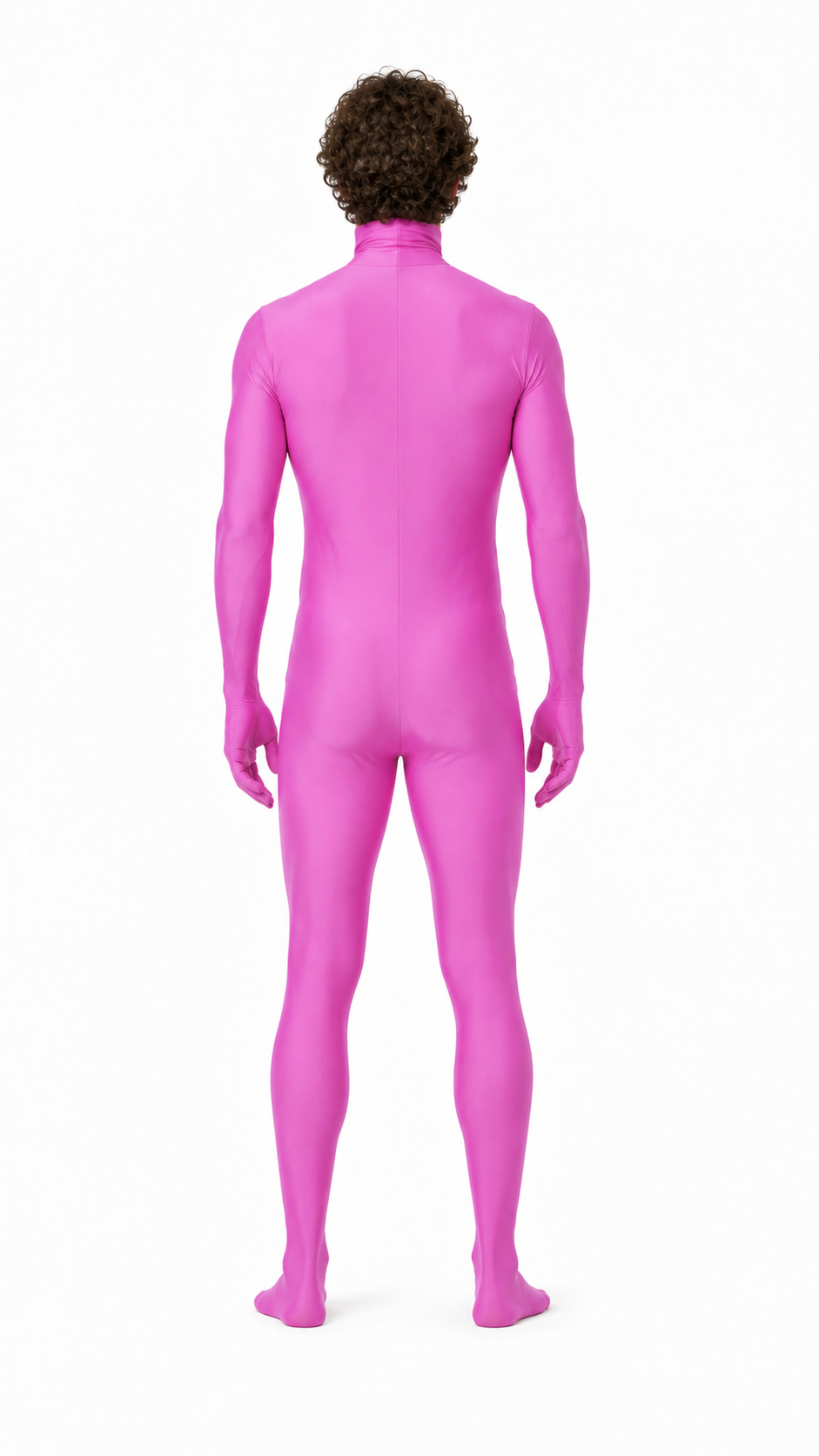 Hooded Zentai Jumpsuit with Open Face back view