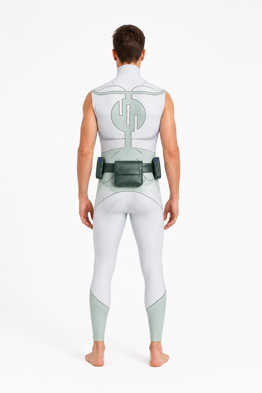 Drax Superhero Jumpsuit with Muscles and Belt