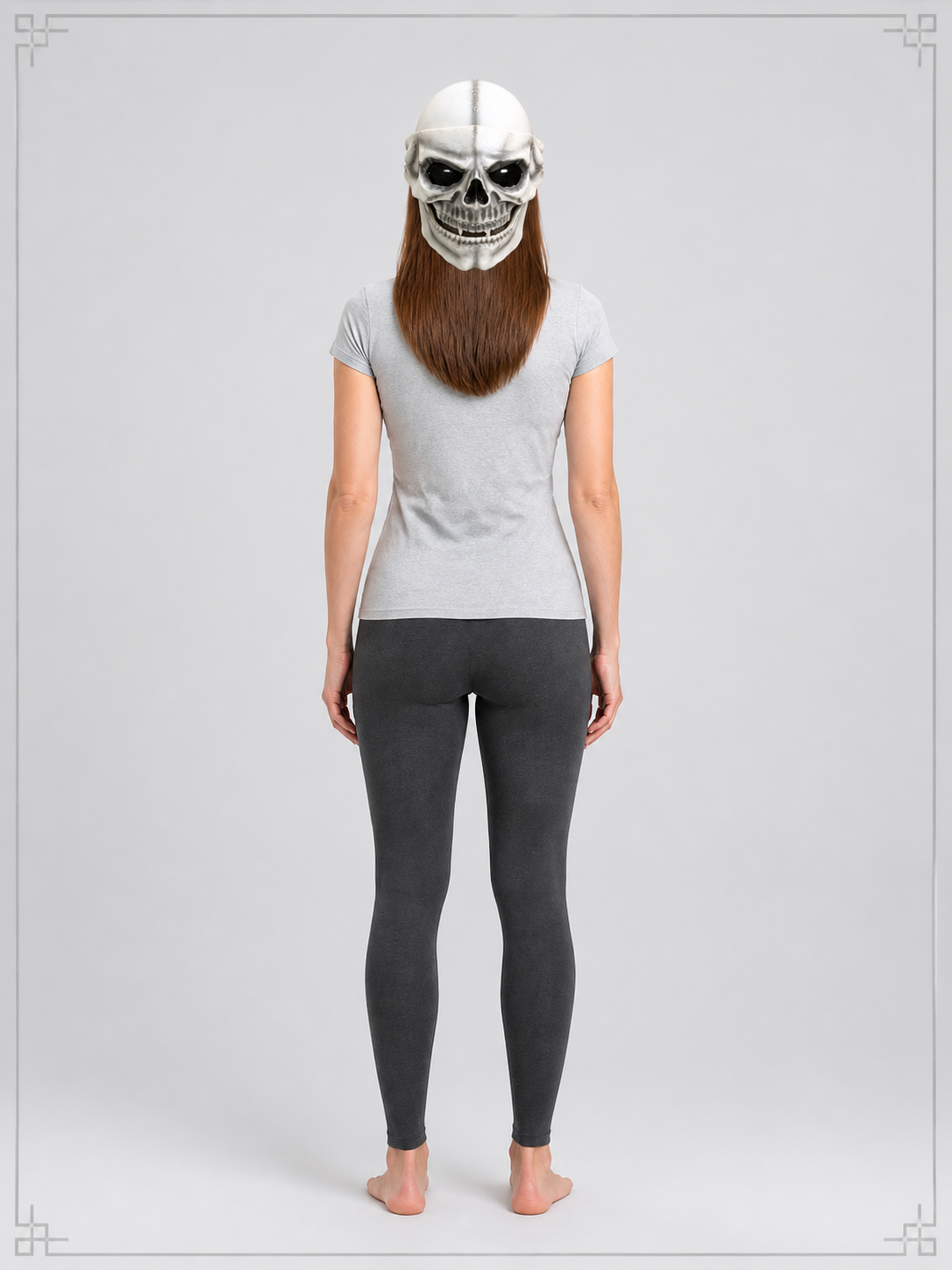 Halloween Skeleton Mask with Movable Jaw back view