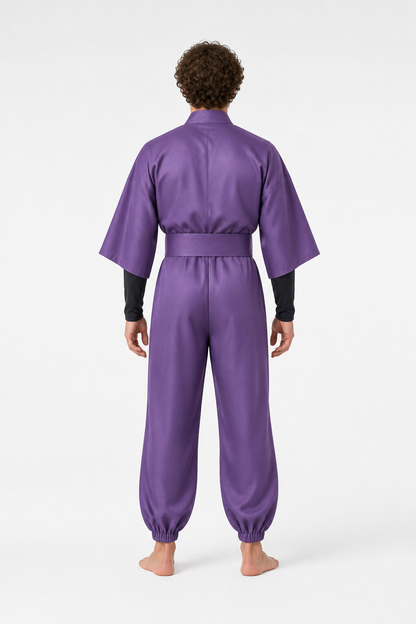Ninja Cosplay Costume with Belt and Pants back view