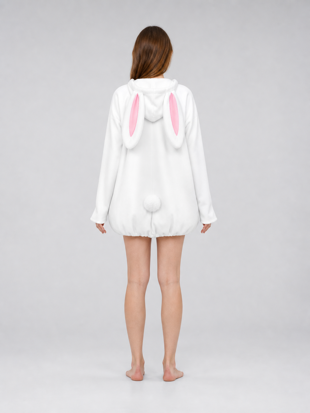 Rabbit Costume with Ears, Tail, and Pink Panel