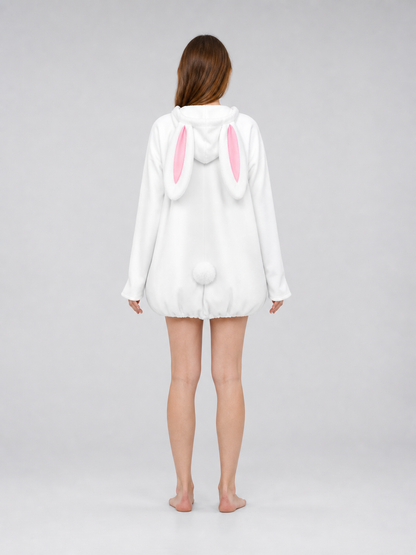 Rabbit Costume with Ears, Tail, and Pink Panel