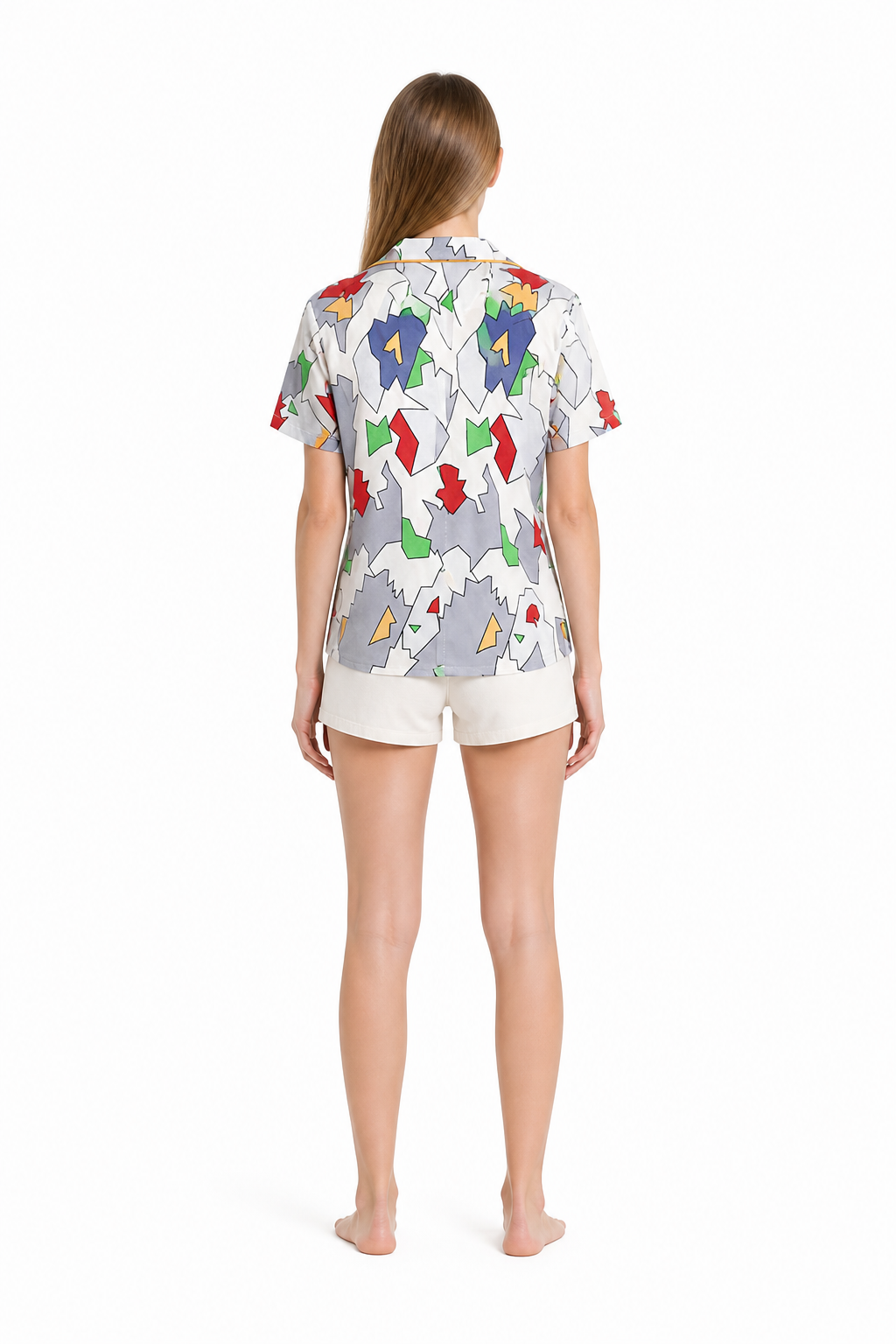 Short-Sleeve Shirt with Geometric Print back view