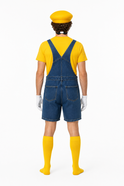 Mario Costume with T-Shirt, Shorts, and Accessories back view