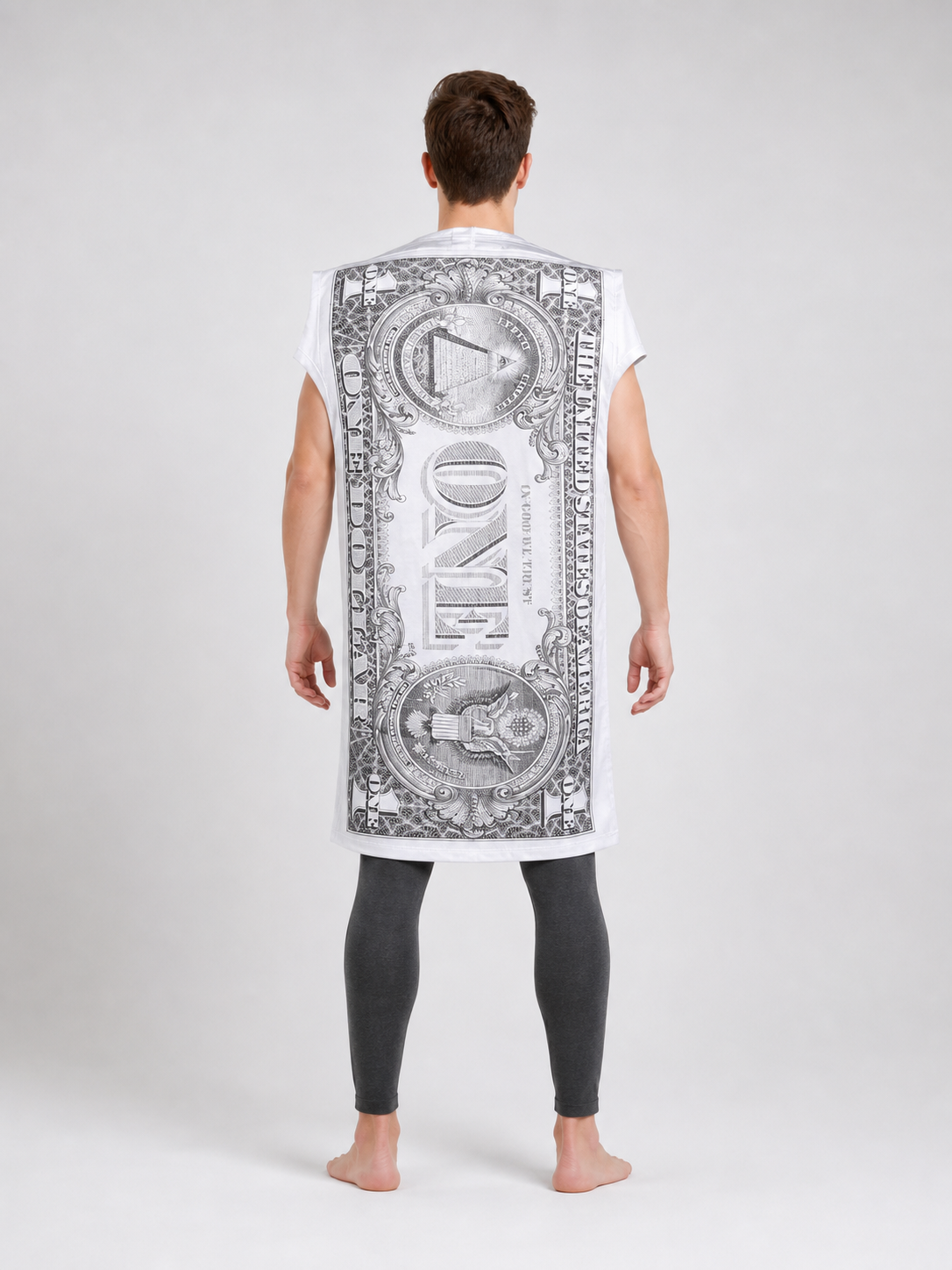 Carnival Costume Tunic with Dollar Bill Print
