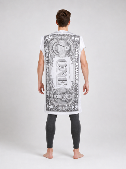 Carnival Costume Tunic with Dollar Bill Print