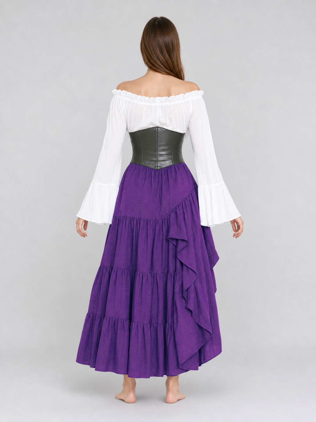 Historical Costume with Corset and Tiered Skirt