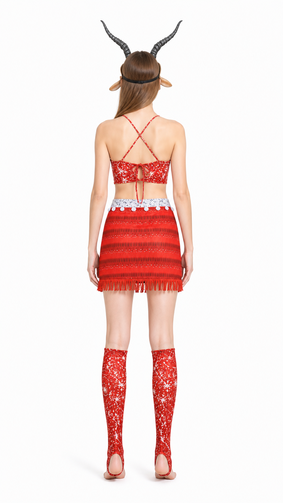 Goat Costume with Mask, Top, and Skirt back view