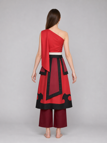 Avatar: Zuko and Katara Cosplay Costume, Red and Black