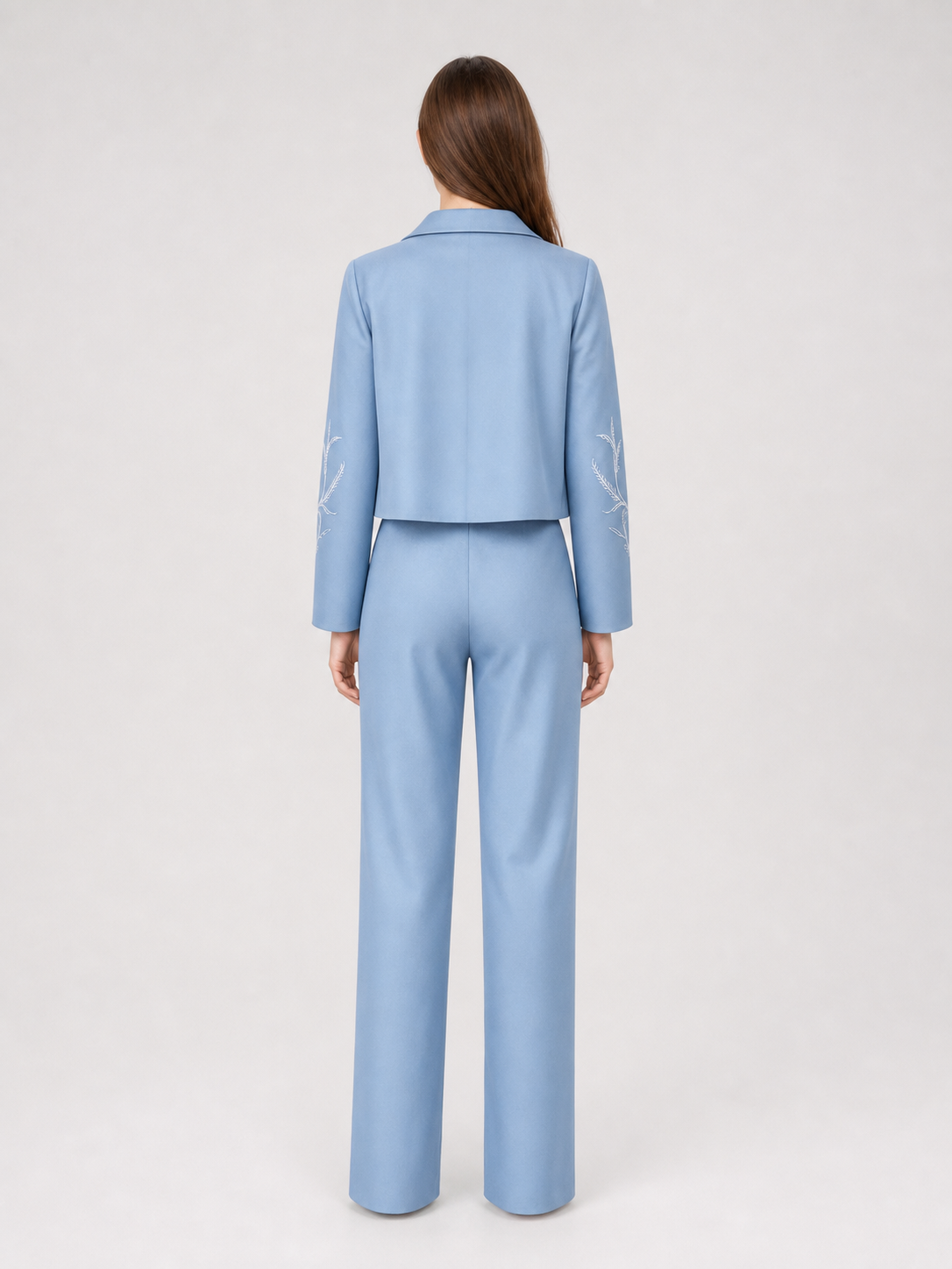 Bruno Three-Piece Suit: Light Blue Blazer, Shirt, and Pants