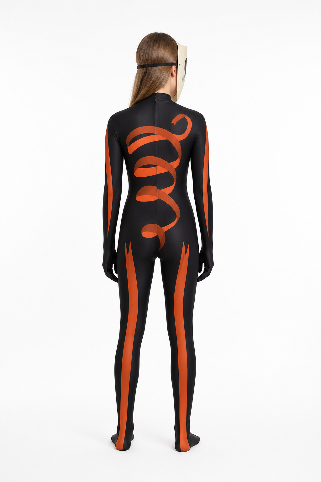 Pomni Cosplay Jumpsuit Costume with Mask back view